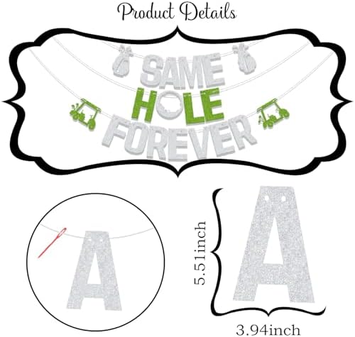 Golf Themed Same Hole Forever Banner Decor