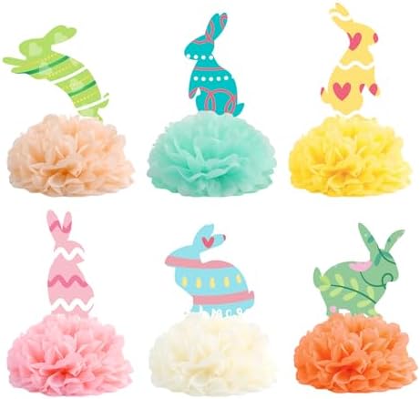 Fonder Mols 12pcs Bunny Tissue Paper Pom Poms Flowers Kit