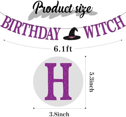 Birthday Witch Banner for Halloween Party