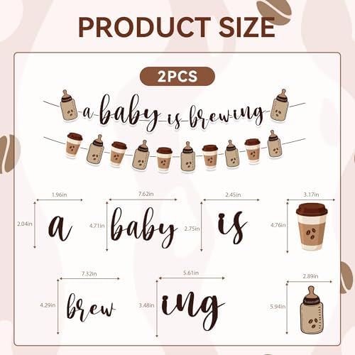 Coffee Theme Baby Shower Banner and Pennant Garland