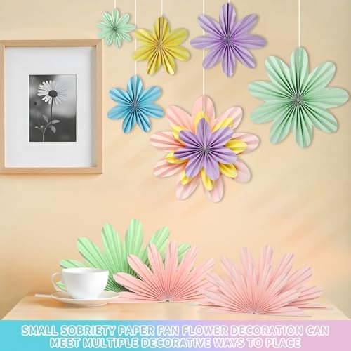 Kaluofan 9PCS Paper Fans Party Wall Decorations