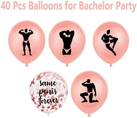 40Pcs Rose Gold Bachelorette Balloons Set