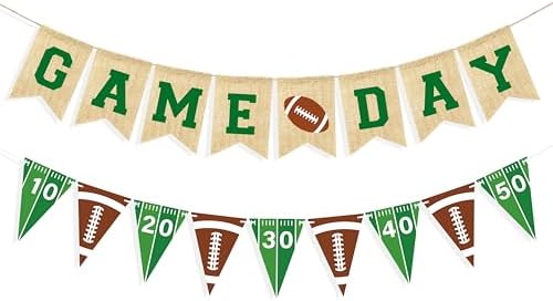 Game Day Burlap Banner Football Garland Bunting