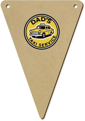 5 x 140mm Dads Taxi Service Wooden Bunting Flags