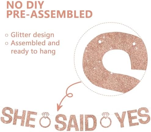 Glitter Rose Gold She Said Yes Pre-Strung Banner