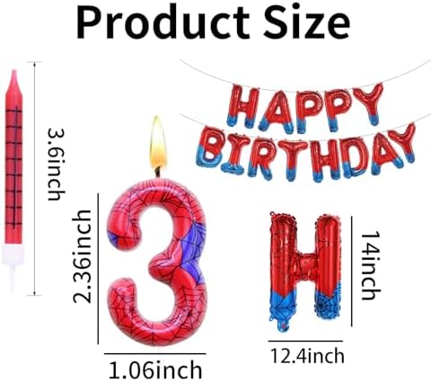 Spider Themed Birthday Banner and Candle Set