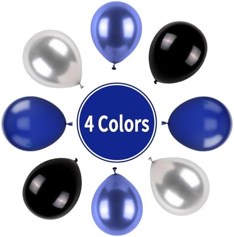 Paready Blue and Black Balloons Set for Parties