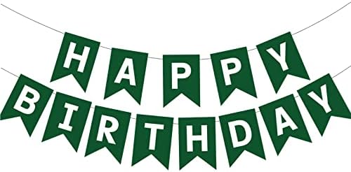 Green Happy Birthday Banner for Adults and Kids