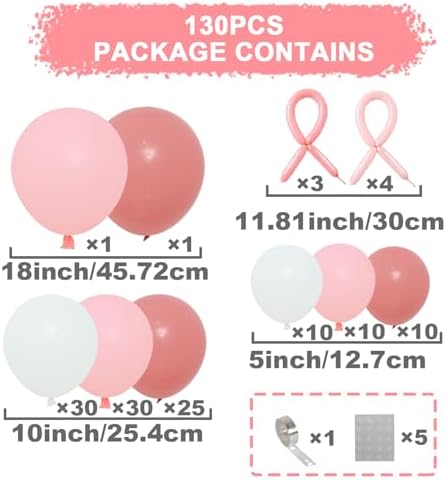 Pink Bow Balloon Arch Kit 130 PCS Coquette Decorations