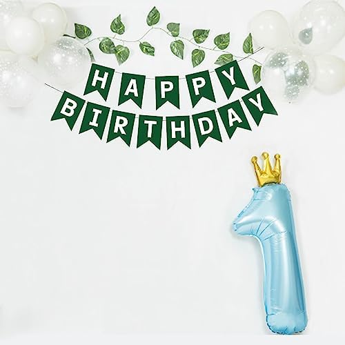 Green Happy Birthday Banner for Adults and Kids