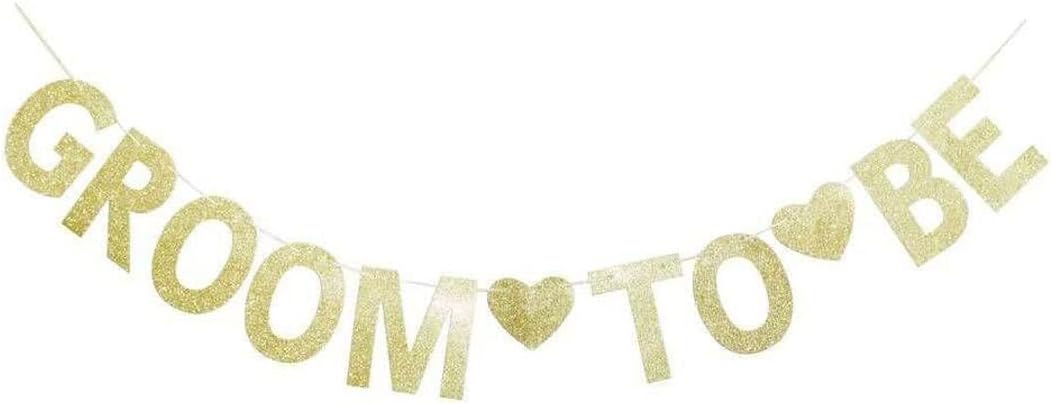 Gold Groom To Be Banner with Letters and String