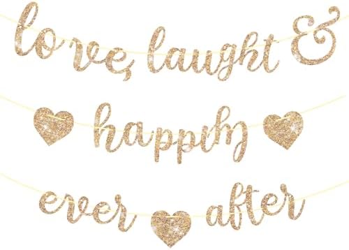 Sparkling Gold Glitter Bridal Shower Banner Reusable Engagement Sign