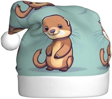 QINZHENG Cartoon Otters Santa Hat for Women