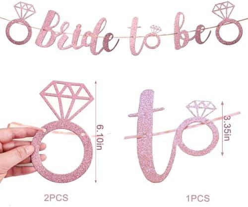 Bride to Be Banner Glitter Purple Wedding Decor