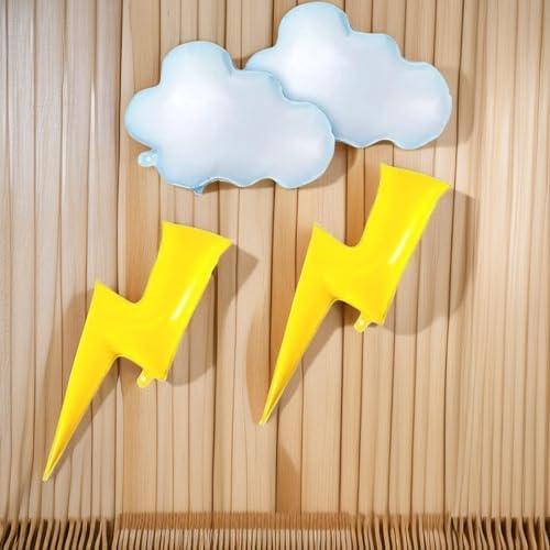 Flash Foil Balloons Cloud Balloons Lightning Bolt Decorations 8 Pcs