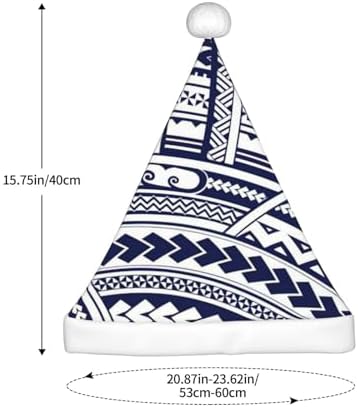 QINZHENG Blue Polynesian Tribal Santa Hat for Women