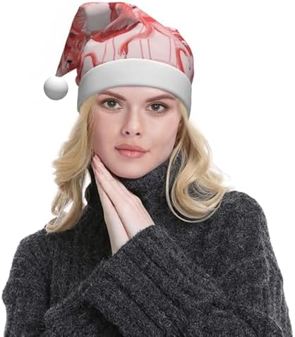 Flamingo Print Personalized Santa Hat for Women Adult