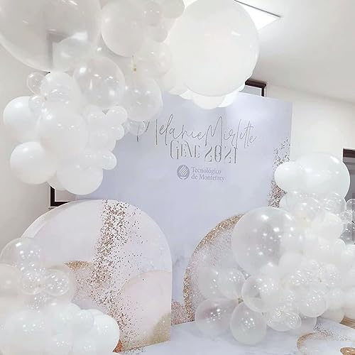 RUBFAC 129pc Clear Balloons Kit Various Sizes