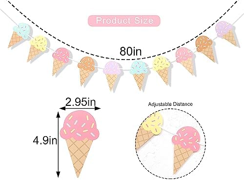 Ice Cream Birthday Banner for Kids and Family