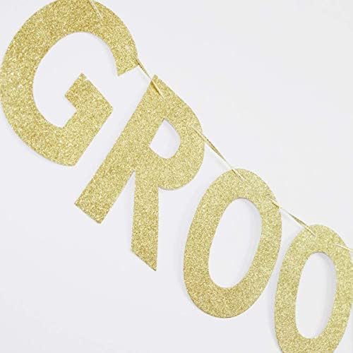 Gold Groom To Be Banner with Letters and String