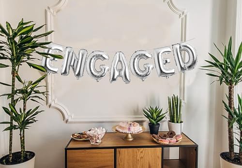 Engaged Silver Party Balloons 16 Inch Engagement Decorations