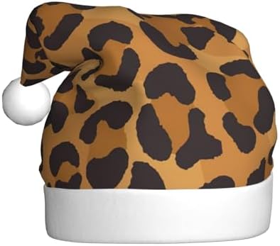 QINZHENG Yellow Leopard Print Santa Hat for Women Adult
