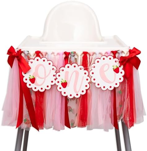 Strawberry Birthday Highchair Banner for Parties