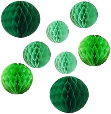 Yangeey 8PC Green Honeycomb Balls Party Decorations