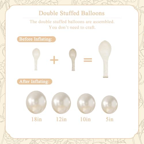 Pearl White Balloon Arch Kit 101Pcs Professional Decoration
