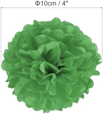 PATIKIL 4 Inch Green Tissue Pom Poms 20 Pack