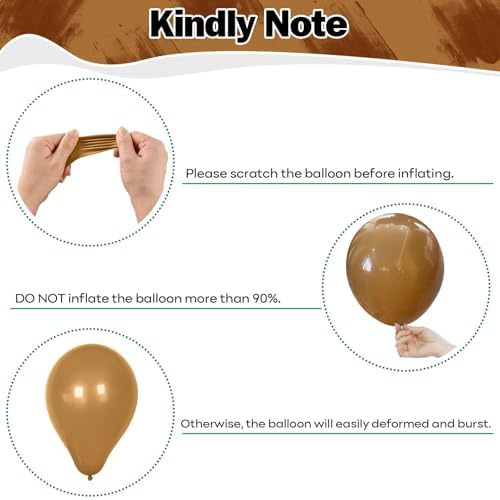 Green Brown Balloons 60 Pcs for Birthday Party Decorations