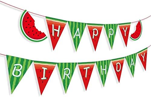 One In A Melon Birthday Banner Decorations