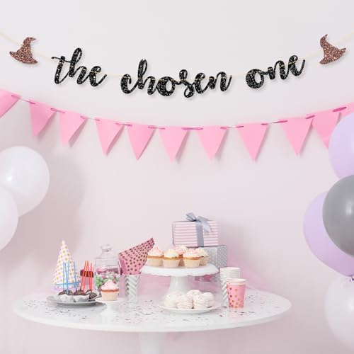 Wizard Theme 1st Birthday Banner with Glitter