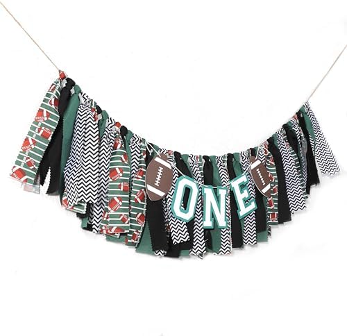 Football 1st Birthday High Chair Banner Decoration Green
