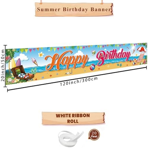 Large Summer Beach Birthday Banner 118 x 20 Inches