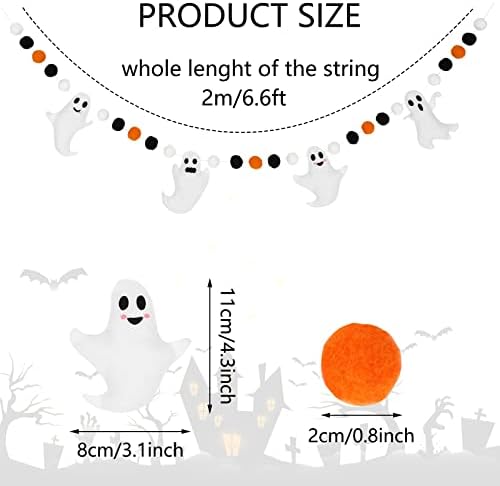 Whaline Halloween Ghost Banner with Oranges and Balls