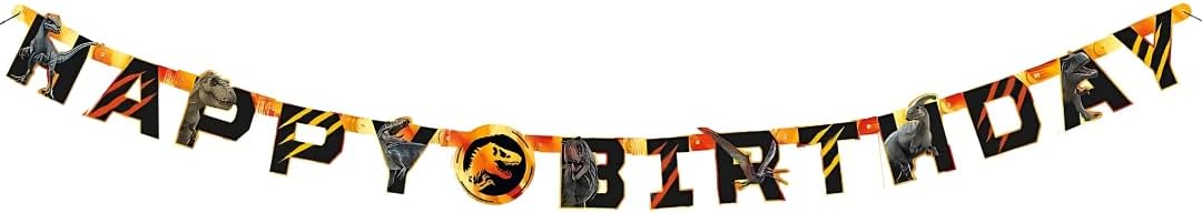 Jurassic World 3 Jointed Banner 6ft Orange Black