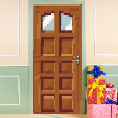 Pixel Door Decor with Lanyards and Rope
