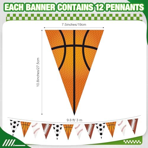 HESTYA 5 Pcs Sport Party Decorations Bunting Garland