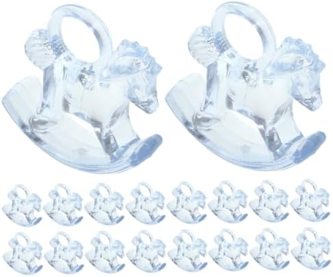 24pcs Acrylic Rocking Horse Decorations for Baby Shower