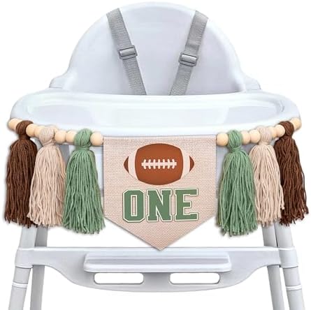 First Birthday High Chair Football Banner