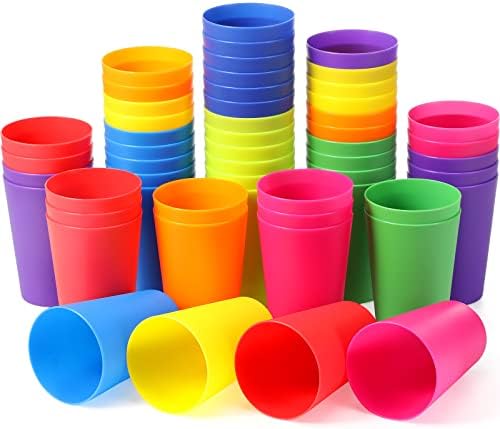 54 Piece Multicolor Reusable Plastic Cups Set