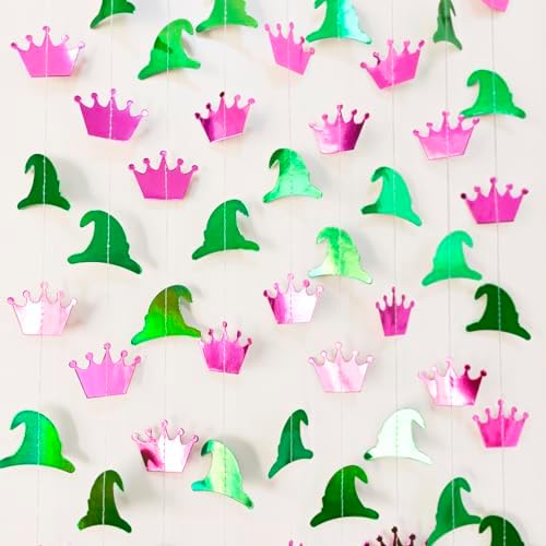 394 Ft Shiny Green Pink Witch Themed Party Garland