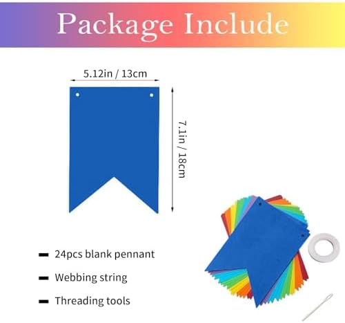 24pcs Rainbow Blank Banner Kit for Custom Decorations