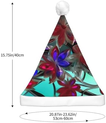 QINZHENG LED Santa Hat with Flower Stained Glass Print