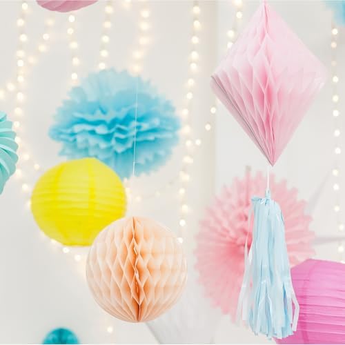 PATIKIL 4 6 8 Inch Tissue Pom Poms Flowers 12 Pack Lime Green