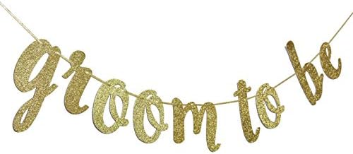 Qttier Gold Glitter Groom to Be Banner