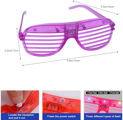 40 Pack LED Glow Glasses for Kids and Adults