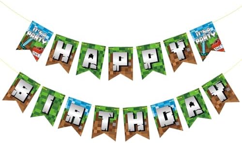Pre-Strung Game Theme Happy Birthday Banner - No DIY