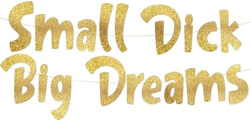 Funny Bachelor and Bachelorette Party Gold Glitter Banner